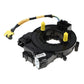 Clock spring coil for steering wheel, black housing with yellow strain-relief clips