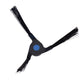 Black vacuum side brush with three prongs and blue center hub