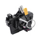 Black steering wheel clock spring coil with spiral wiring and gray connector