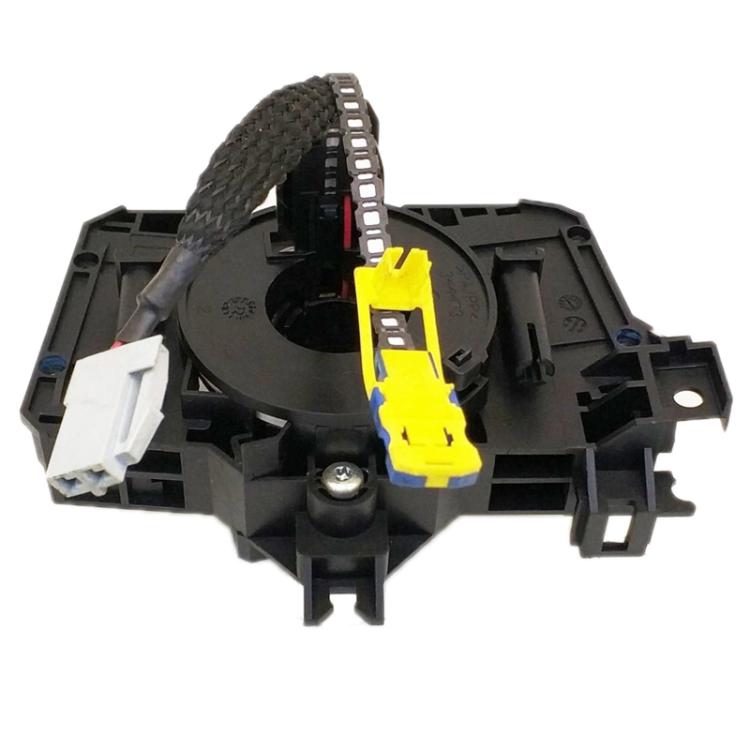 Steering wheel clock spring coil assembly with ribbon cable and connectors