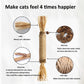 Silvervine cat toy stick with sisal rope body, raffia frayed ends, and brown seed ball