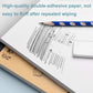 Notebook with an open blank page and pencil test marks; visible page edge and spine