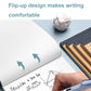 Notebook pages flipping open, with a hand writing over simple diagrams on the paper