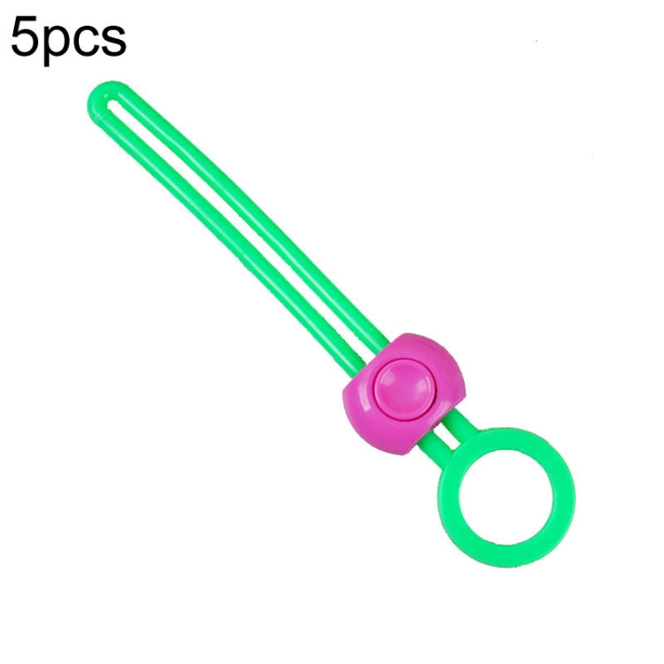 Green sealing tape clip with pink cap and round loop handle