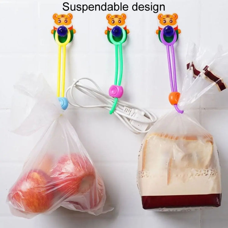 Colorful sealing tape clips securing plastic bags for storage