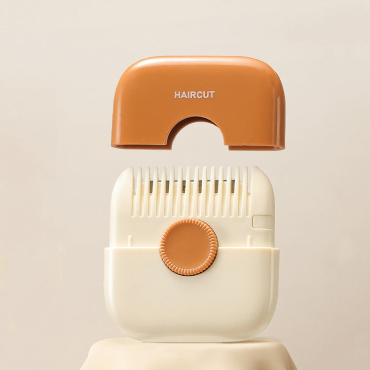 Orange 2-in-1 hair clipper comb with protective cover and comb teeth
