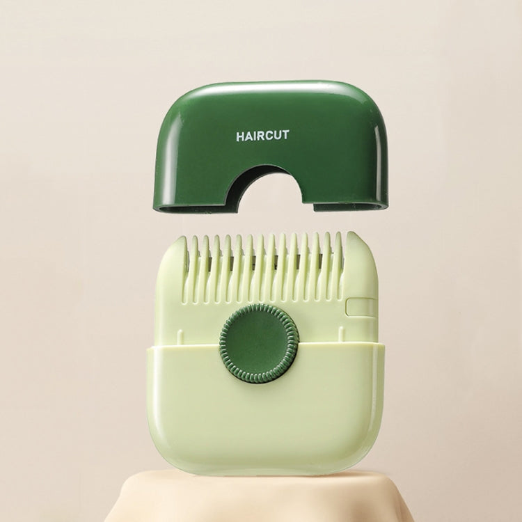 Green 2-in-1 hair clipper comb with protective cover and comb teeth