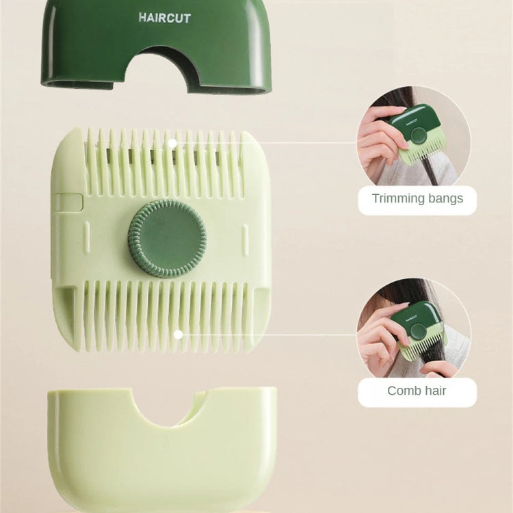 Green 2-in-1 hair clipper comb with comb teeth for trimming hair