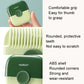 Green 2-in-1 hair clipper comb with rounded protective teeth and ABS shell