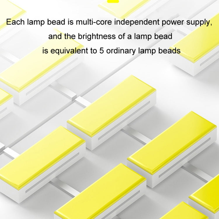 Solar light LED bar array with multiple yellow light strips on a white housing