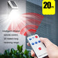 Solar wall street light with remote control, bright illumination and hand holding remote