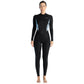 Women’s black full-body swimsuit wetsuit with long sleeves and front zipper