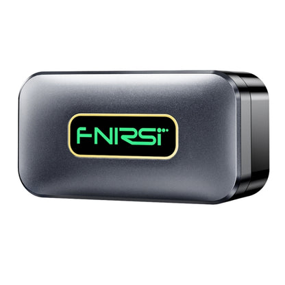 FNIRSI Bluetooth OBD2 code reader device in dark gray with green FNIRSI logo