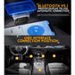 FNIRSI Bluetooth OBD2 code reader shown plugged into an OBD port on a dashboard