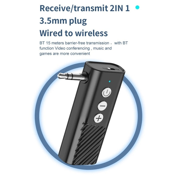Bluetooth car audio receiver/transmitter with 3.5mm plug and indicator light