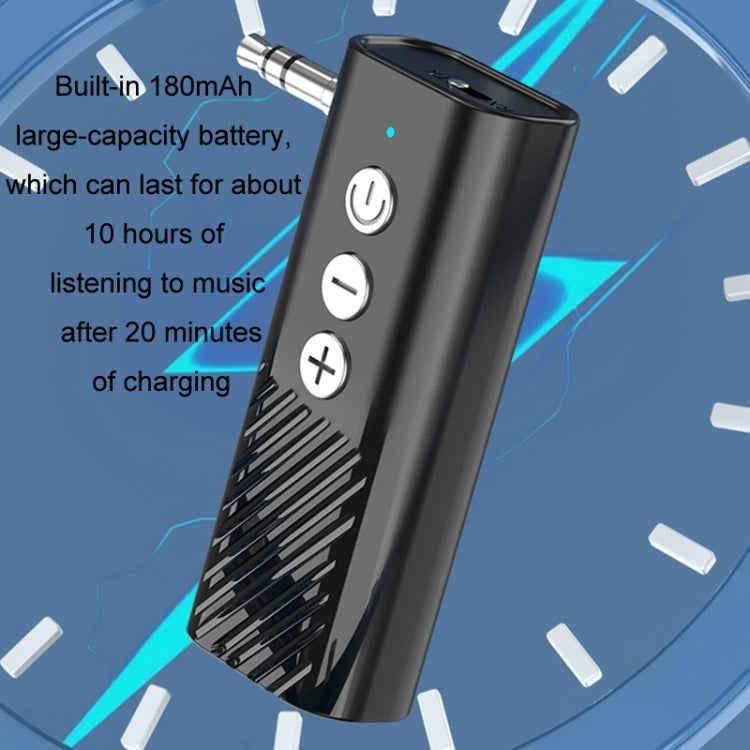 Bluetooth car audio receiver/transmitter with built-in battery and control buttons