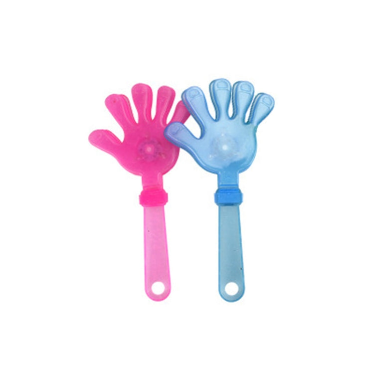 Luminous slap clap hand flashers, pink and blue LED light-up hands with handles