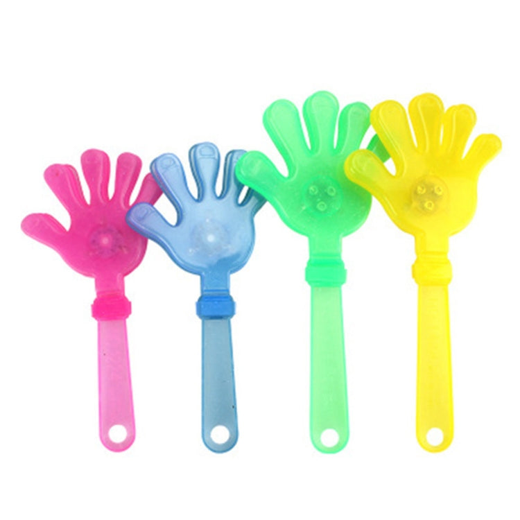 Set of luminous slap clap hand flashers, multi-color LED light-up hands with handles