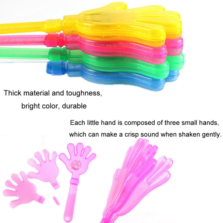 Colorful luminous clap hand flashers, stacked set of light-up hands with long handles