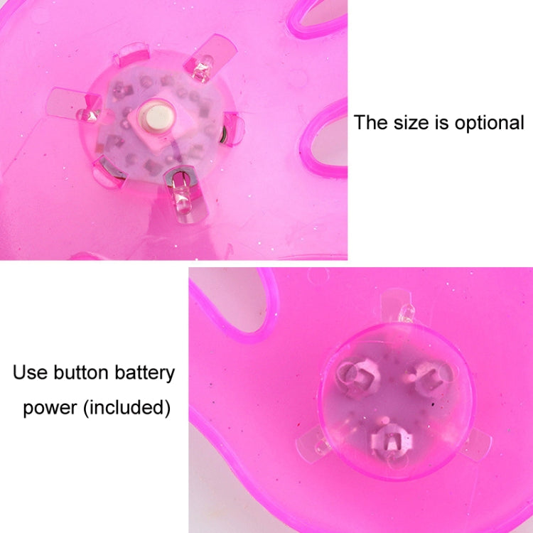 Luminous clap hand flasher, battery-powered light unit with circular underside detail