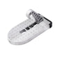 Silver foldable car foot pedal with textured grip and safety hammer attachment
