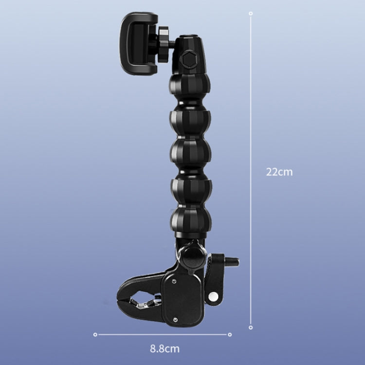 Black snake phone holder with clamp mount and adjustable arm length (8.8 x 22 cm)