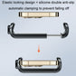 Spring clamp phone holder with elastic locking and silicone anti-slip grips
