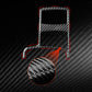 Red carbon-fiber cigarette lighter decorative sticker with textured detail view.