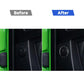 Black speaker ring sticker on car door speaker grille