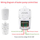 Water pump control box for ultrasonic level meter with wiring terminals and input/output labels