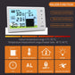 Ultrasonic tank level meter display with temperature monitoring and alarm indicators