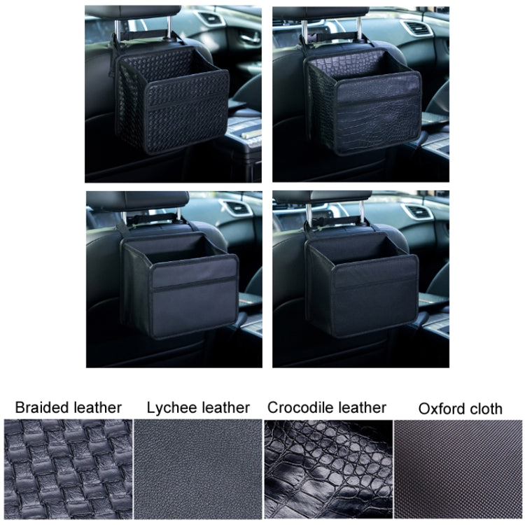 Car hanging storage box showing different exterior patterns, black, collage view