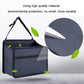Car hanging storage box with transparent front pocket window, black, hanging strap