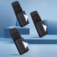 Black car seat tissue box holder hanging organizer, shown from multiple angles