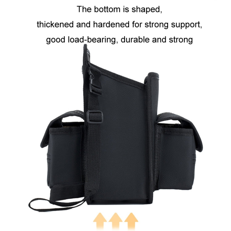 Black car seat storage organizer with sturdy back panel and hanging straps