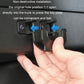 Trunk seat button hook snapped onto trunk keypad, shown with a hand pressing it.