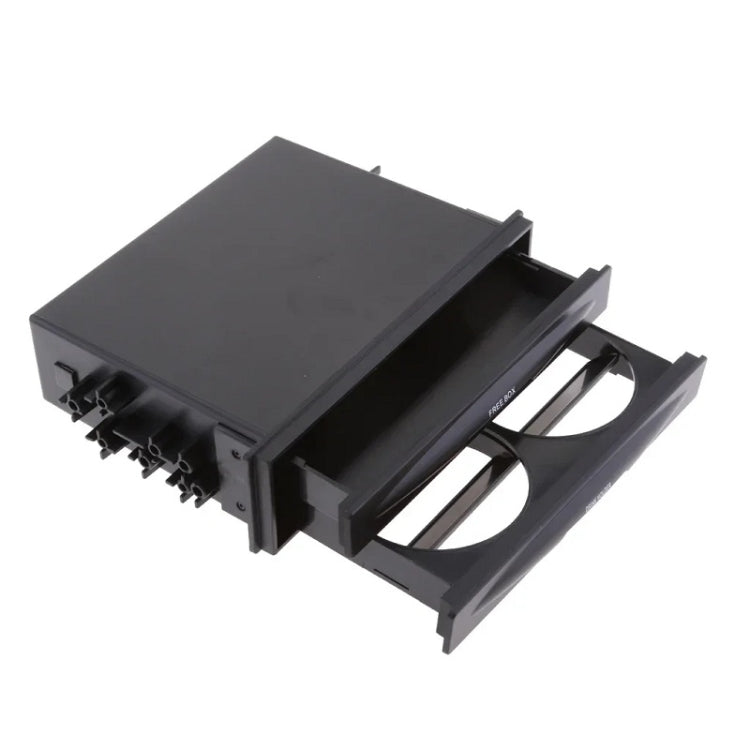 Car cup holder storage box console insert with dual cup openings, dark gray