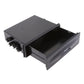 Car cup holder storage box with open compartment and side cup holders, dark gray