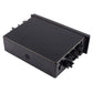 Car cup holder storage box with closed lid and side mounting clips, dark gray