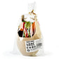 Packaged wheat-fiber leaf fruit fork set with egg-shaped holder and colorful picks