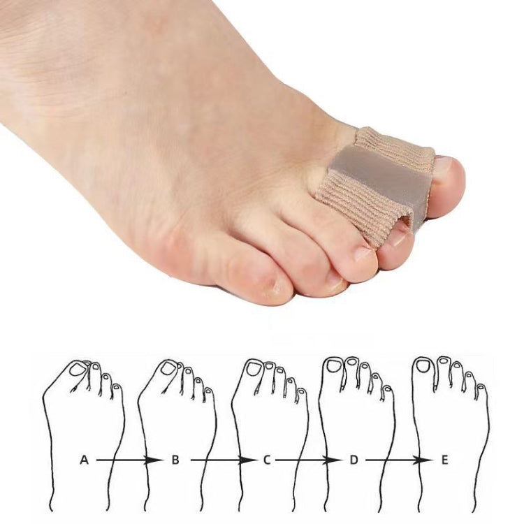 Beige double-hole toe separator orthosis worn on thumb toe and toe area