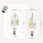 Clear teardrop E14 LED bulb with E14 screw base; shown front and angled view