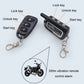 Two-way remote key fobs with start, lock, and unlock buttons and key rings