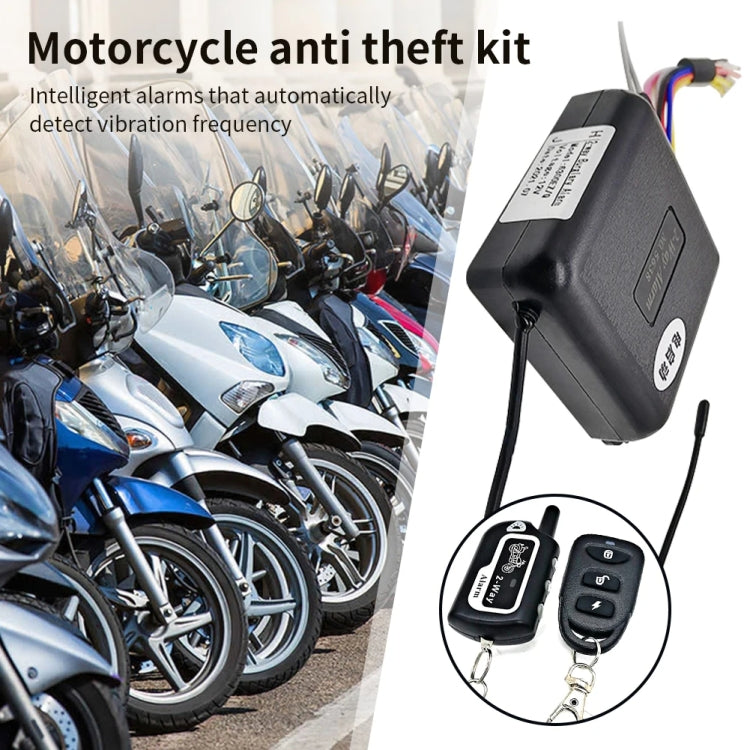 Anti-theft kit with black alarm module and two remote key fobs with key rings