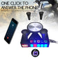 Motorcycle phone charging stand with speaker, round dial and black phone holder