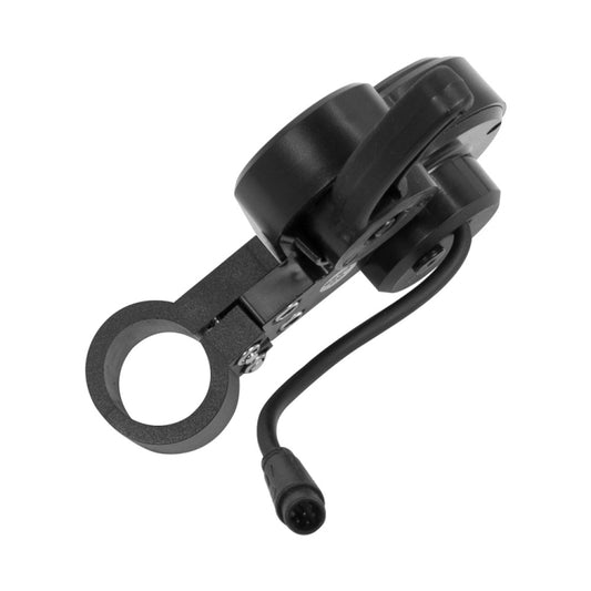 Electric scooter instrument display with circular housing, handlebar mount ring, wired connector