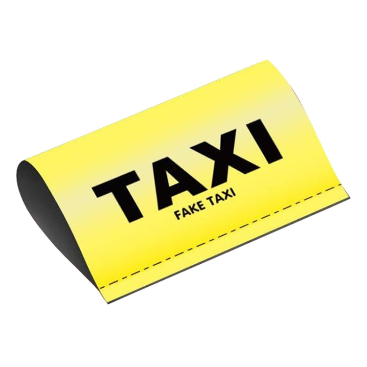 Yellow TAXI car decal with black 'FAKE TAXI' lettering, die-cut sticker
