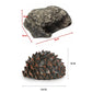 Simulated pine nut key safe in gray stone texture, shown with measurements