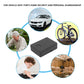 Black compact locator sensor featured in vehicle and home security usage collage