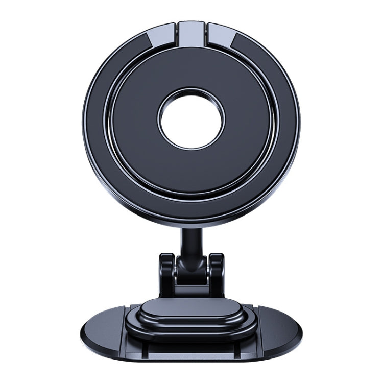 Magnetic car phone holder base with foldable circular dashboard mount